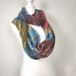 Infinity‎ Scarf, Colorful, Warm, Wool Blend Cabincore, Cozy Game Night